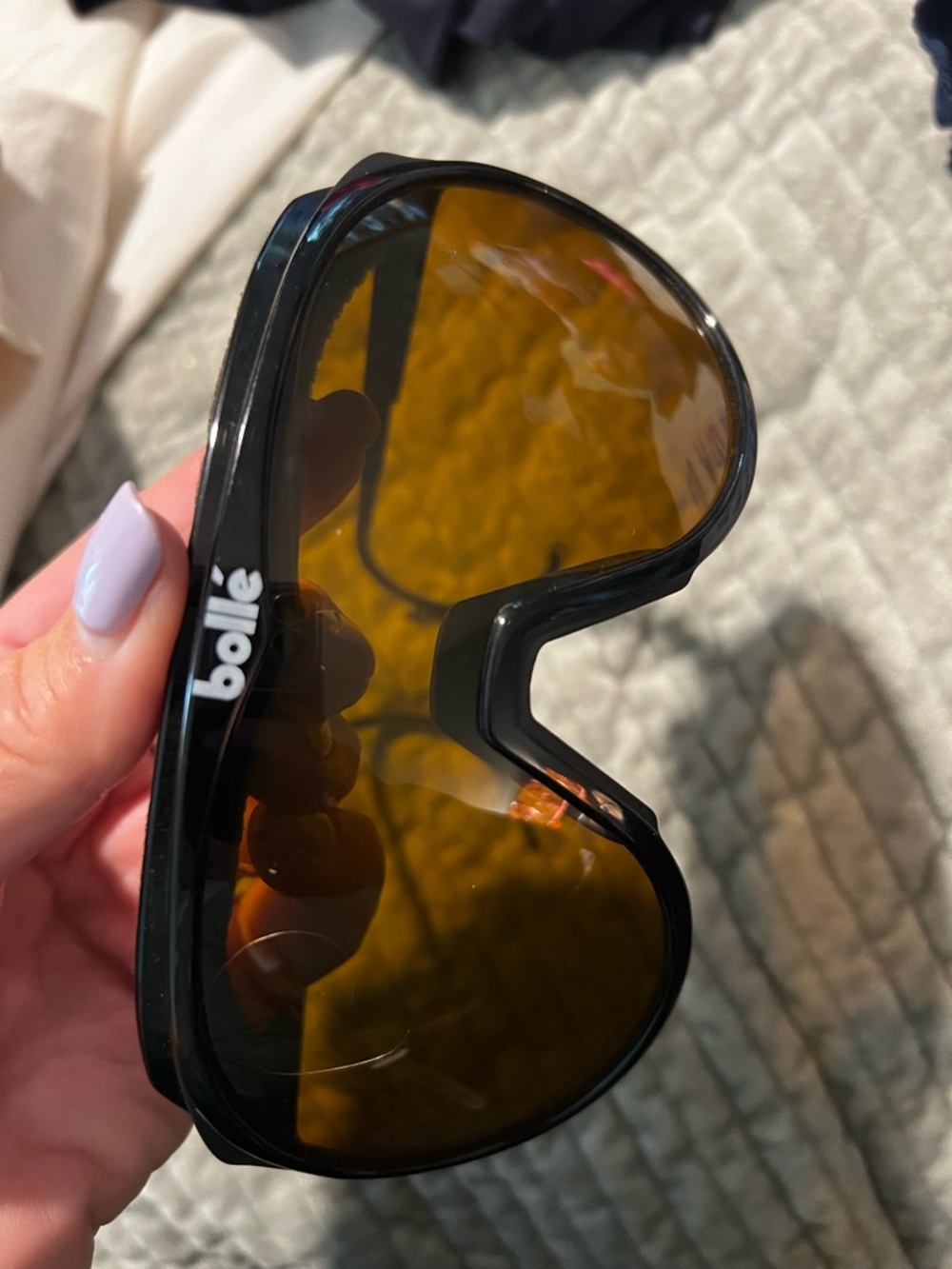 bolle Black Frame Ski Goggles with Amber Lenses